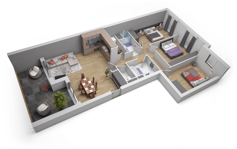 plan appartement 4 chambres